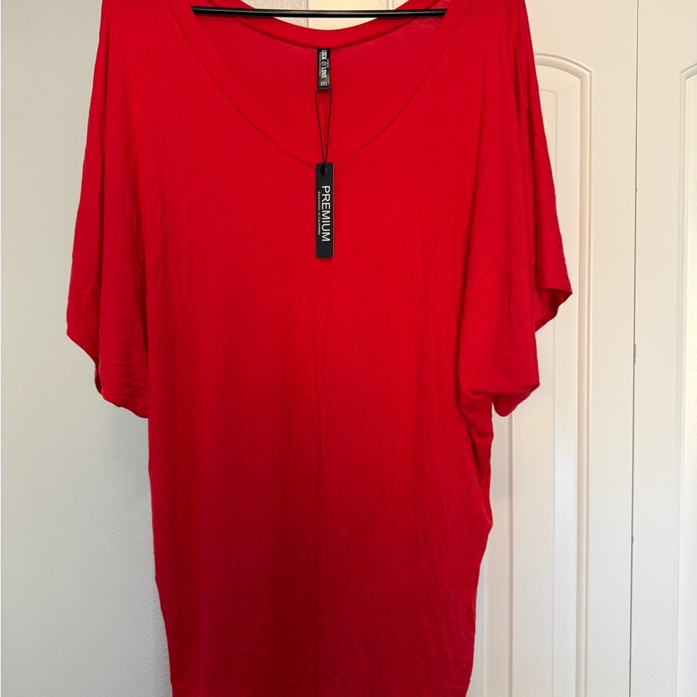 Love Women's Bold Red Short Sleeve Top
